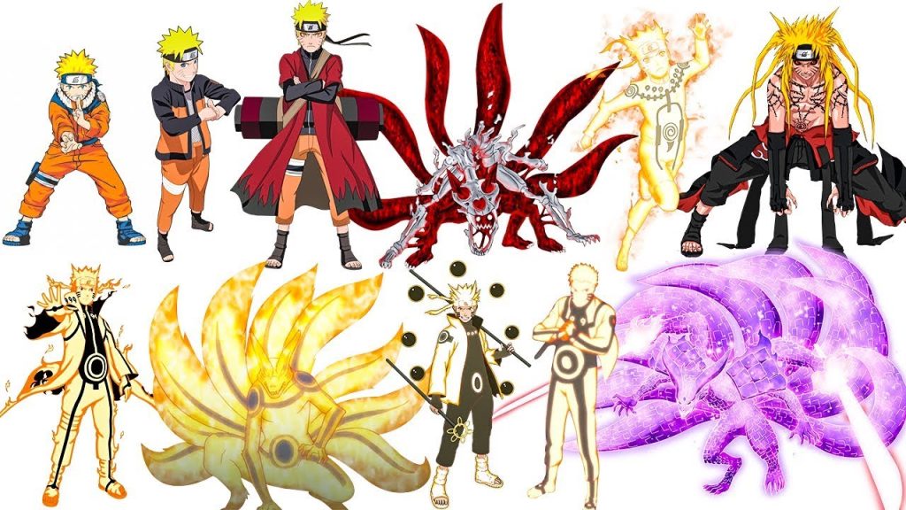 Naruto Uzumaki, Uzumaki, transformaciones de Uzumaki, modo sabio de los 6 caminos, modo chakra naruto, Manto de Chakra, forma de demonio naruto, naruto transformaciones